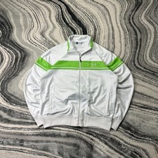 VTG Sergio Tacchini Ghibli Full Zip Sz XXL White Stripe Funnel Neck Track Jacket
