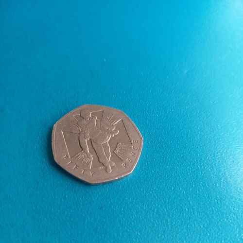 Rare 50p coin - rare, wounded