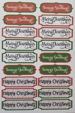 18 x 3” Mixed Christmas Card Making  Embellishments Sentiments Toppers