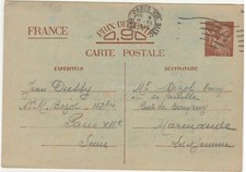 Postal Stationery France, 1940. Paris to Marmande.   