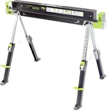 1x BauenKraft SH-2001 Metal Folding Steel Saw Horse Adjustable Leg Stand Trestle