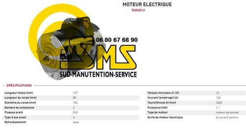 Hydraulic pump motor 12v 1 - motor, 1.1