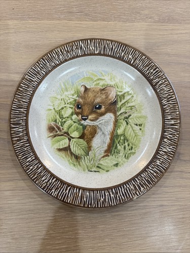 Purbeck pottery stoat plate - pottery,