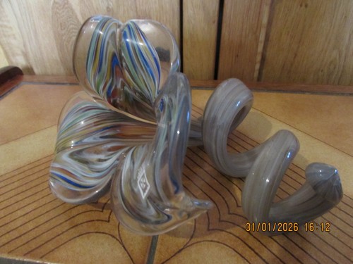 Mdina art glass spiral stemmed