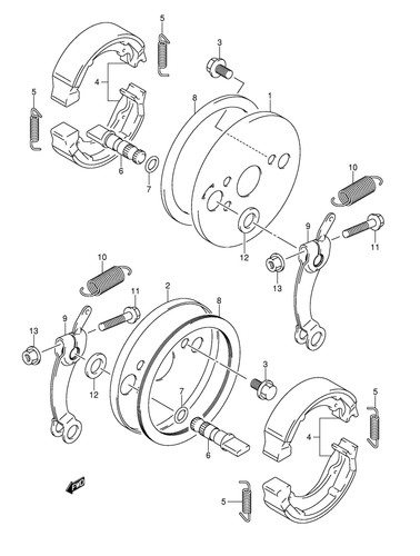 Suzuki genuine atv brake shoe - genuine,