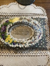 Antique/Victorian Paper Lace  3D Greetings Card -a Birthday Wish 1873