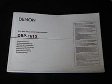 Denon Owner Manual Book for Denon Blu-ray Disc/DVD Video Player DBP-1610