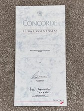 British Airways Concorde - early Flight Certificate signed Captain Brian Walpole