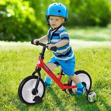 Kids Balance Training Bike Toy w/ Stabilizers For Child toddler 2-5 Years Red