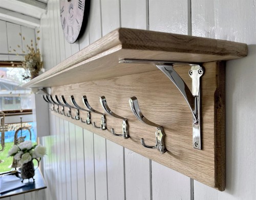 Coat rack with shelf chrome - with,