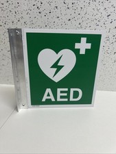 AED Defibrillator Sign Metal