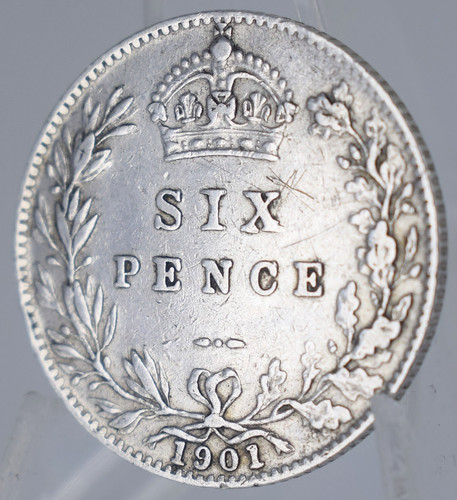 1901 victoria silver sixpence - silver,