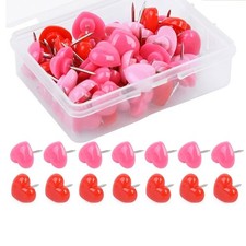 100Pieces Heart Push Pins with