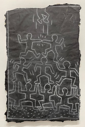 Keith haring chalk drawing - chalk,