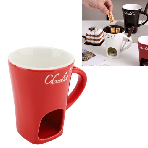 Red ceramic fondue - pot, swiss