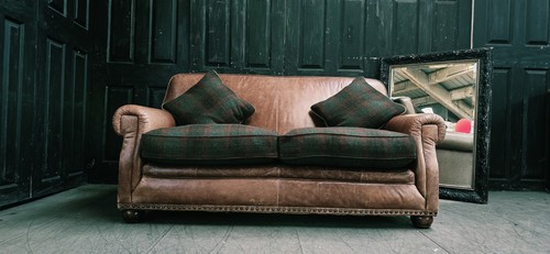 Harris tweed seater - 2, leather
