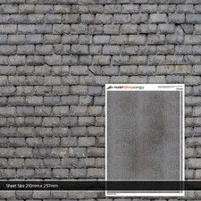 5 x SHEETS WEATHERED SLATE ROOF TILES N GAUGE MODEL RAILWAY BUILDINGS TX014