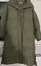 Khaki Padded Coat Quilted Ultra Warm Puffer  Winter Outdoor  Med 14 16 Long