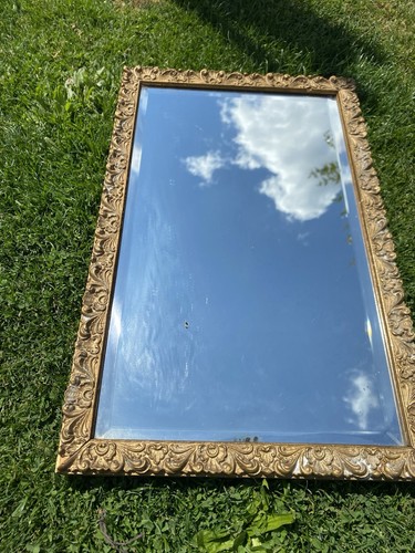 Antique bevel edged mirror - antique,