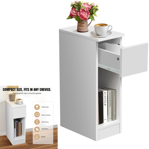 Tall slim bedside table with - tall,