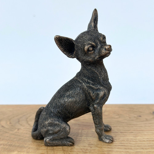 Cold cast bronze chihuahua - cast,
