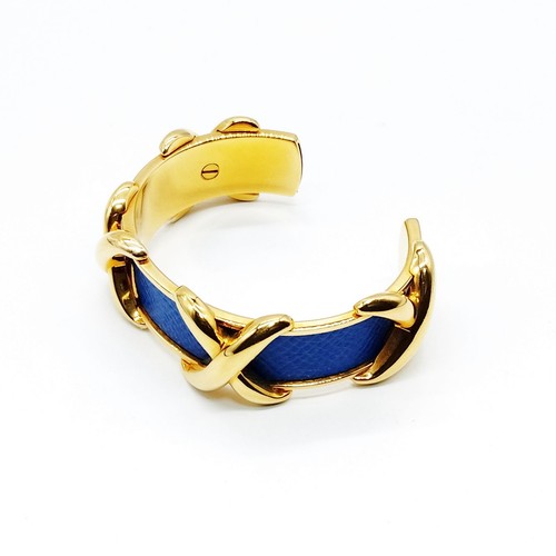 Hermes bangle gold blue - hermes,