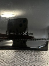 Marc Jacobs Black Patent Clutch MakeUp Bag Cosmetics Case - Small