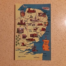 East Anglia Map Postcard See Photographs