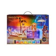 Rainbow High Colour Change Pool & Beach Club Playset Adjustable Umbrella Trees