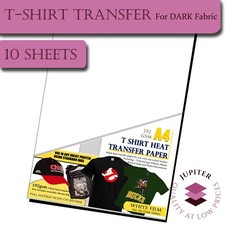 T-shirt transfer paper for Dark Fabric - A4 - 10 Sheet Pk - For INKJET printers