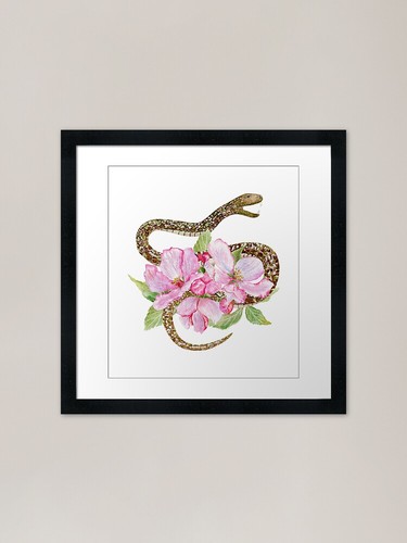 Cute royal python framed art - python,