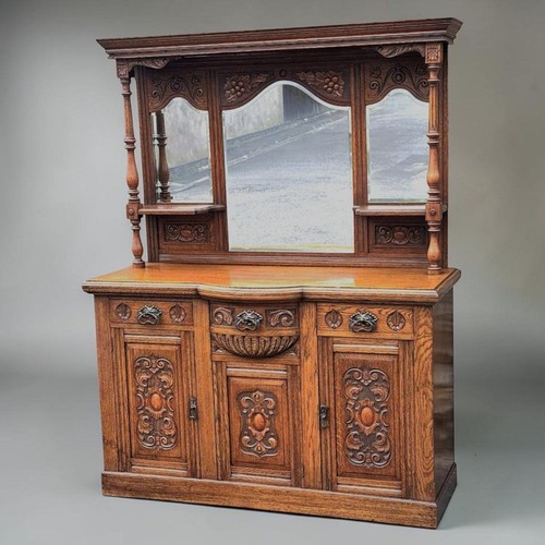 Edwardian oak mirror - edwardian,