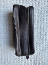 Mulberry Brown Leather Double Zip Wash Case Toiletry Bag 