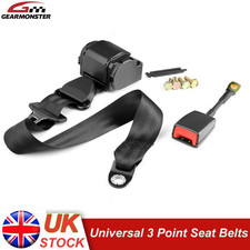Universal 3 Point Seat Belts Safty Belt 3.6m Length Retractable Long Strap UK