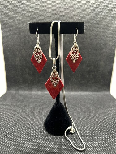 Vintage sterling silver red - sterling,