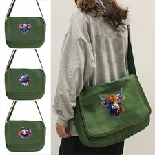 Women Men Messenger Bag Canvas Cross Body Shoulder Bag Utility Travel Work Study