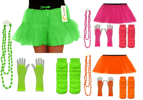 Neon 80s fancy dress hen - neon,