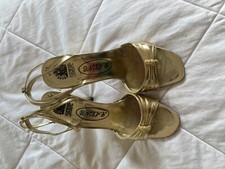 Vintage 1990's Ladies Womens Gold High Heels by Rayne