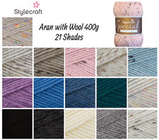 Aran Wool Stylecraft Special Aran 400g Knitting Yarn, 20% Wool Mix - 21 Colours