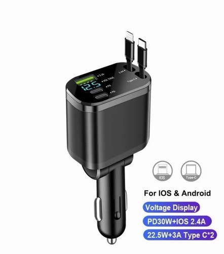 Retractable car charger - car,