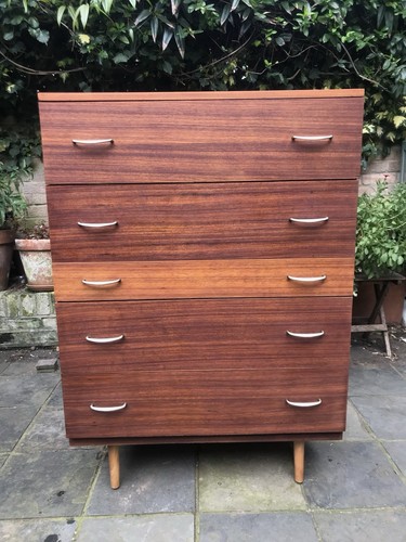 Mid century stag tallboy chest - century,