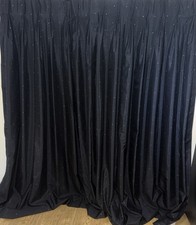 STUNNING BESPOKE LUXURY DESIGNER BLACK SILK TAFFETA STYLE CURTAINS WITH CRYSTALS