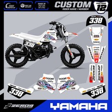 YAMAHA PW50 GRAPHICS KIT PEEWEE GRAPHICS MINI BIKE TROY / BOOST WHITE