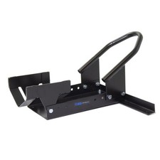 SGS Motorcycle Front Wheel Stand, Floor Mountable w/ Pivoting Cradle, Adjustable