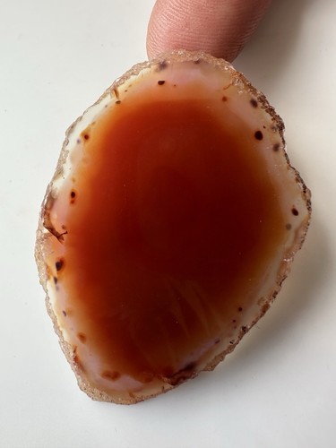 Orange agate slice polished - agate,