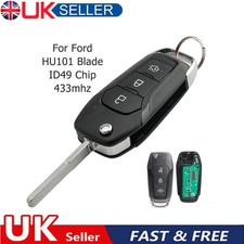 Button Remote Key Fob ID49 Chip For Ford Transit Custom MK8, Transit 433MHz 3 UK