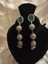 Antique green Oxidised Jhumka Earrings For Women