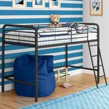 Single Mid-sleeper Bunk Bed in Black Metal by Dorel