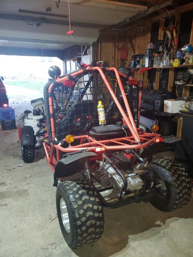 Racing red off road gas - road,