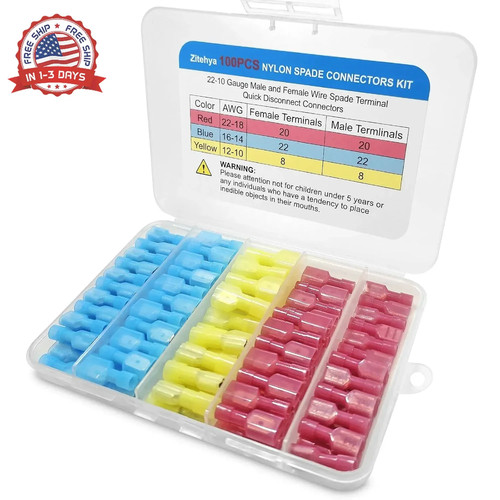 100pcs nylon insulated spade - nylon,